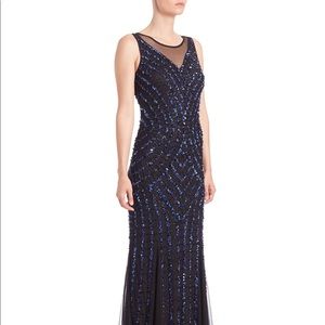 Aidan Mattox Women's Illusion-top Sequin Gown